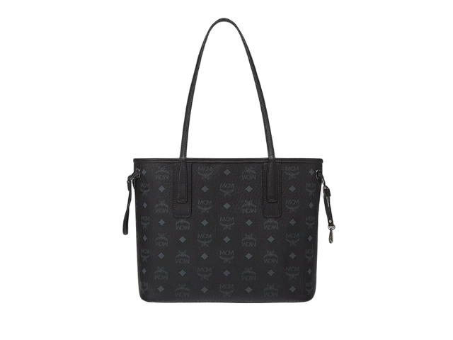 MCM MCM Reversible Liz Shopper Small In Black Visetos Monogram Canvas-Nappa Leather With Silver-tone Cobalt Metal Hardware - view 2