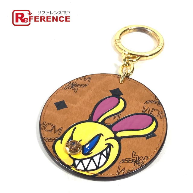 MCM MCM SAMBYPEN collaboration Visetos Logo Rhinestone Bunny Bag Charm Key Holder - view 1