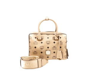 Buy MCM Essential Boston Bag Beige at Sasom – Authentic and Ready to Ship