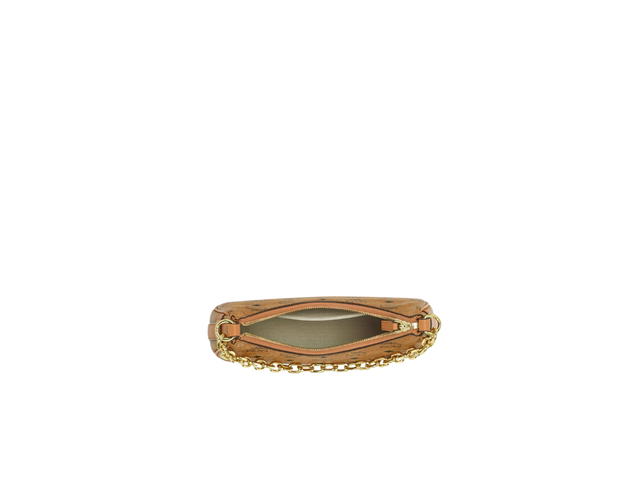 MCM MCM Small Aren Crescent Hobo In Visetos Monogram Canvas With 24k Gold-Plated Metal Hardware Cognac - view 4