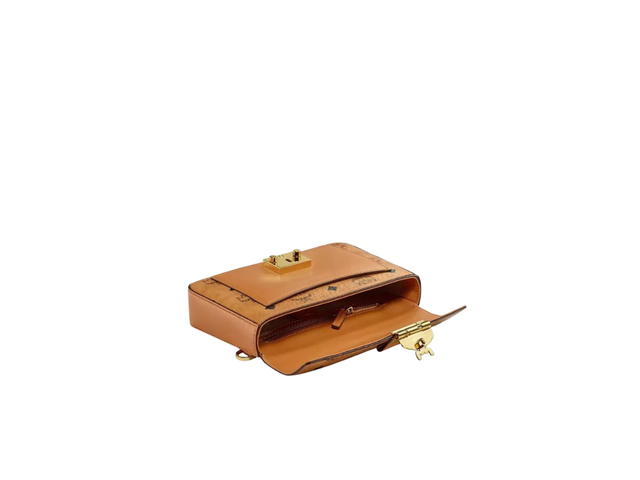 MCM MCM Small Millie Crossbody In Visetos Coated Canvas With 24k Gold-Plated Hardware Cognac - view 3
