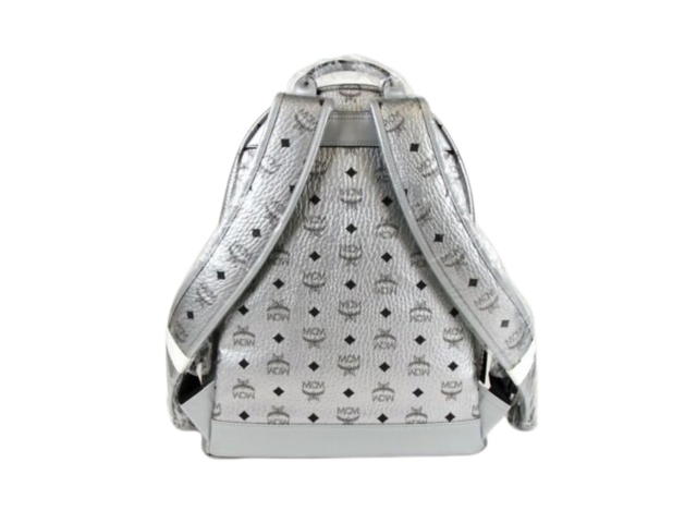 MCM MCM Stark 40 Berlin Silver Coated Canvas Medium Backpack - view 3