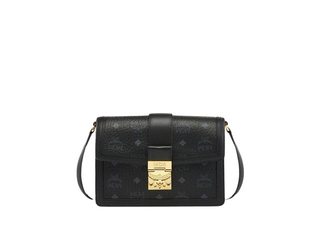 MCM MCM Tracy Shoulder Bag In Visetos Leather With 24K Gold-Plated Metal Hardware Black - view 1