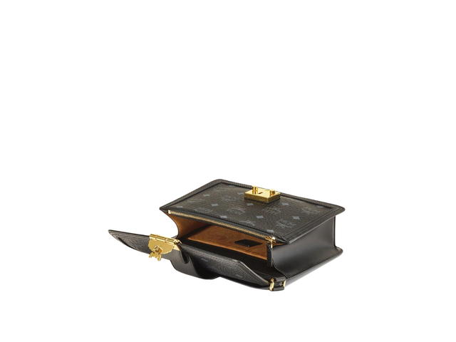 MCM MCM Tracy Shoulder Bag In Visetos Leather With 24K Gold-Plated Metal Hardware Black - view 4