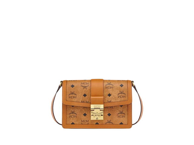 MCM MCM Tracy Shoulder Bag In Visetos Leather With 24K Gold-Plated Metal Hardware Cognac - view 1