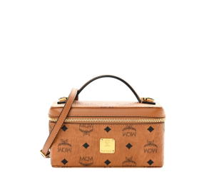 Buy MCM Vanity Case Crossbody Bag In Visetos With Gold Hardware Cognac at Sasom – Authentic and Ready to Ship