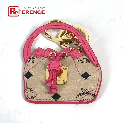 Buy MCM Vicetos logo Bag Design Bag Charm Key Holder Leather Beige/pink Unused at Sasom – Authentic and Ready to Ship