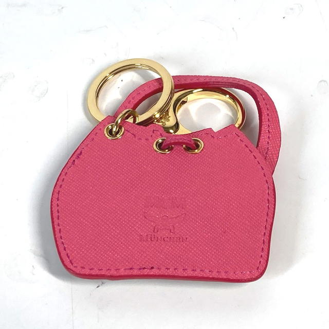 MCM MCM Vicetos logo Bag Design Bag Charm Key Holder Leather Beige/pink Unused - view 3