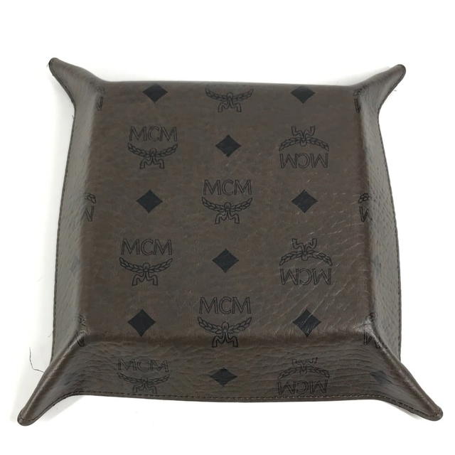 MCM MCM Vicetos logo Tray Tray Jewelry Tray Accessories accessory case Leather Brown - view 3