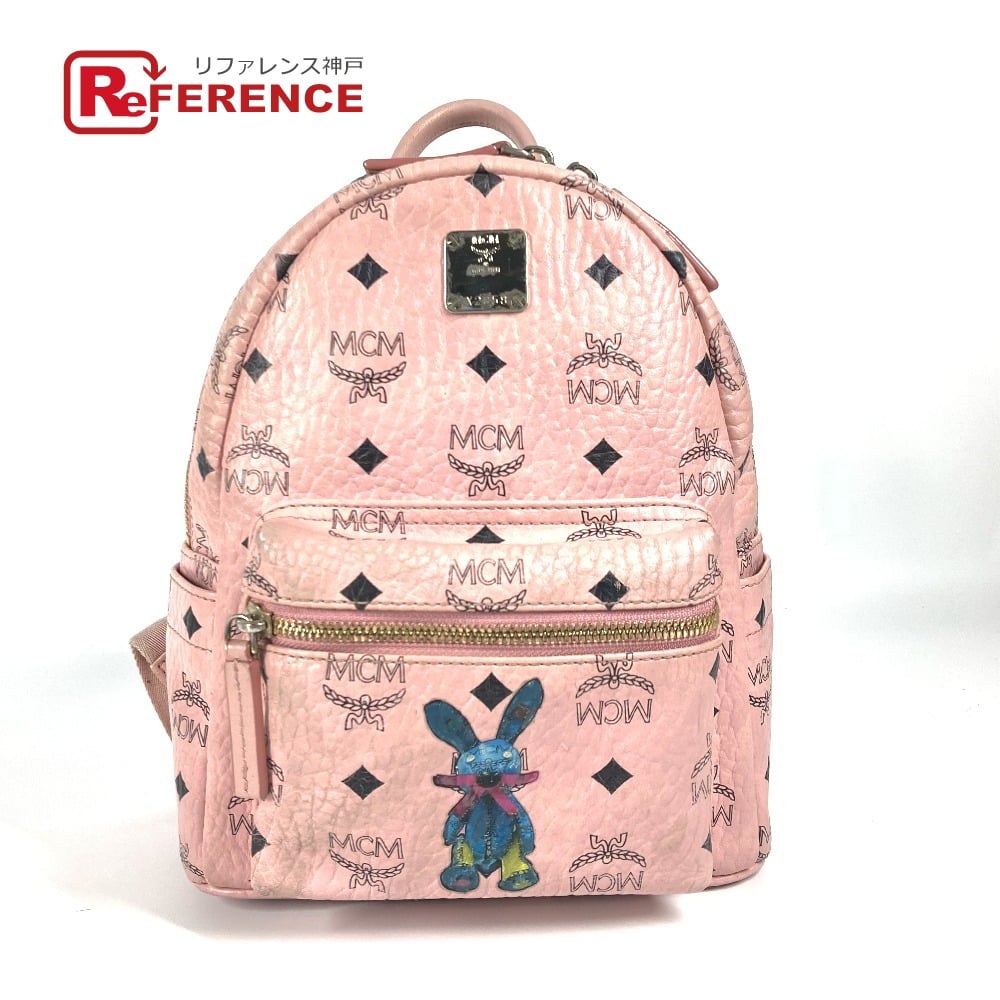 MCM MCM Visetos Logo Backpack Bag Backpack Leather pink