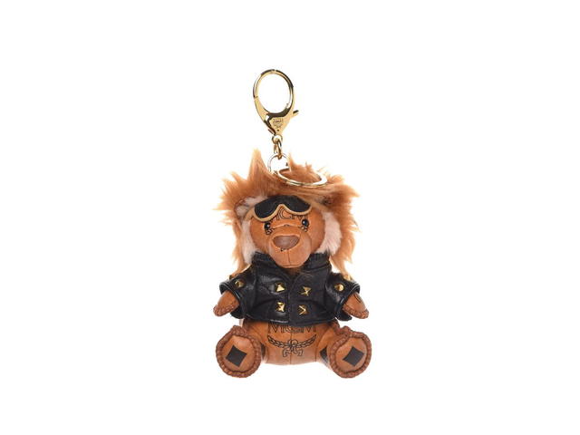 MCM MCM Visetos Moto Lion Key Ring Bag Charm Cognac - view 1