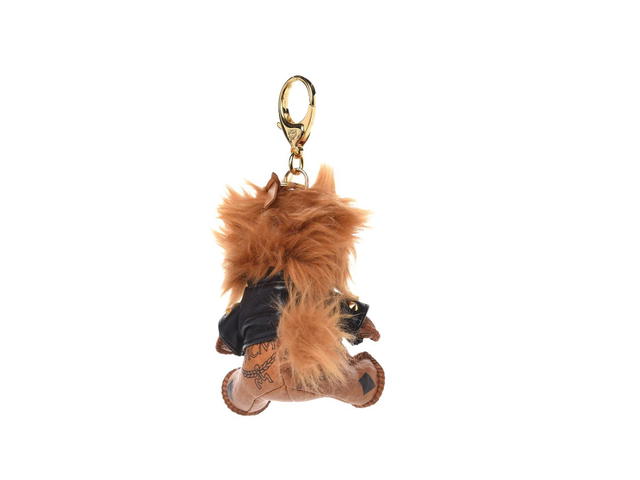 MCM MCM Visetos Moto Lion Key Ring Bag Charm Cognac - view 2