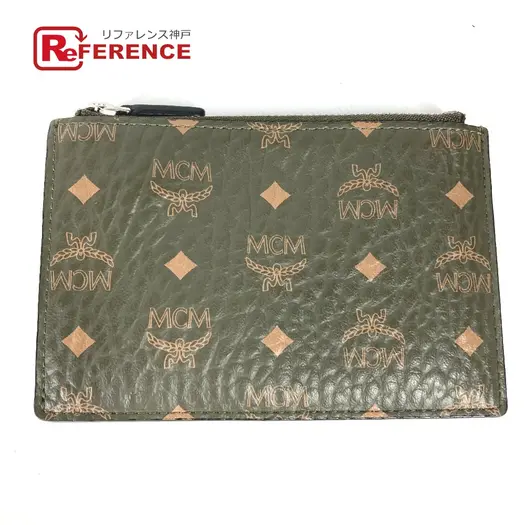 Buy MCM With key ring logo Coin Compartment Wallet coin purse Leather khaki at Sasom – Authentic and Ready to Ship