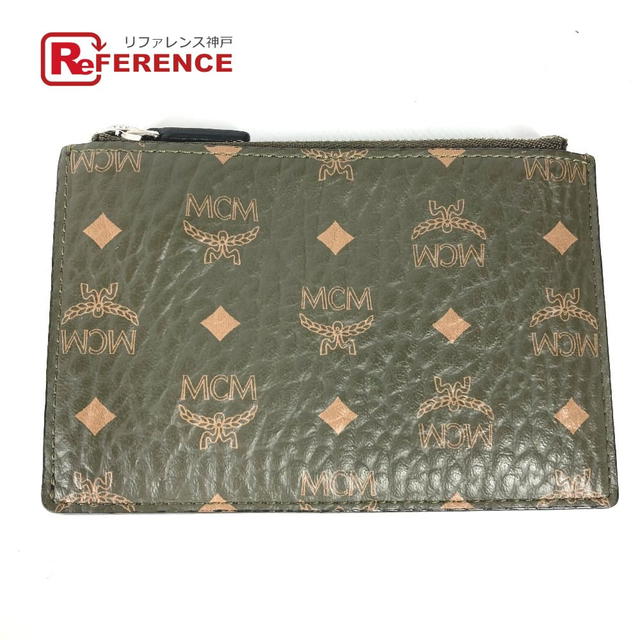 MCM MCM With key ring logo Coin Compartment Wallet coin purse Leather khaki - view 1