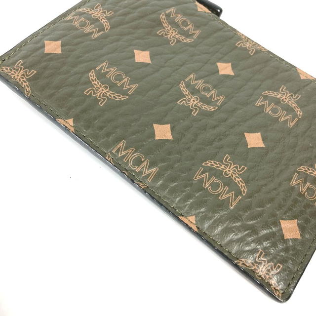 MCM MCM With key ring logo Coin Compartment Wallet coin purse Leather khaki - view 4