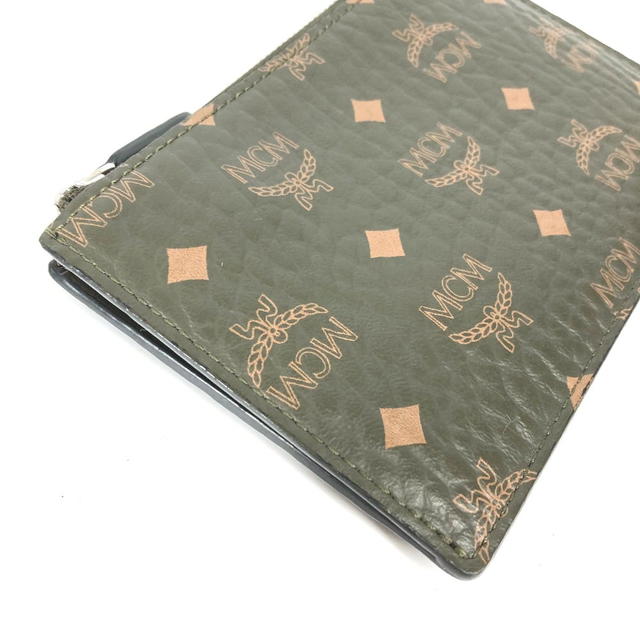 MCM MCM With key ring logo Coin Compartment Wallet coin purse Leather khaki - view 5