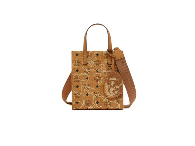 MCM MCM x BAPE Aren Tote In Visetos Cognac - view 1