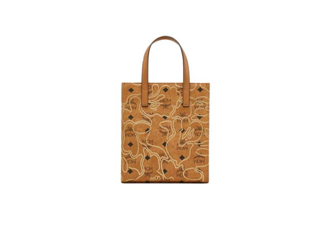 MCM MCM x BAPE Aren Tote In Visetos Cognac - view 4