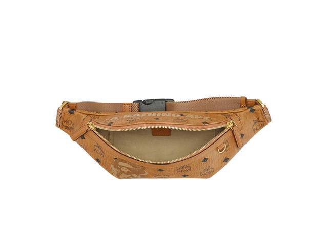 MCM MCM x BAPE Fursten Belt Bag In Visetos Cognac - view 2