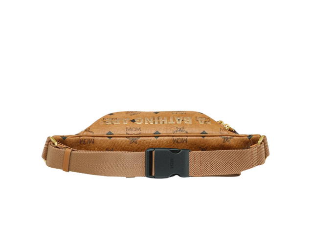 MCM MCM x BAPE Fursten Belt Bag In Visetos Cognac - view 3