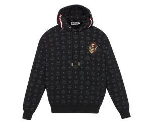 Buy MCM x BAPE Monogram Shark Hoodie Black at Sasom – Authentic and Ready to Ship