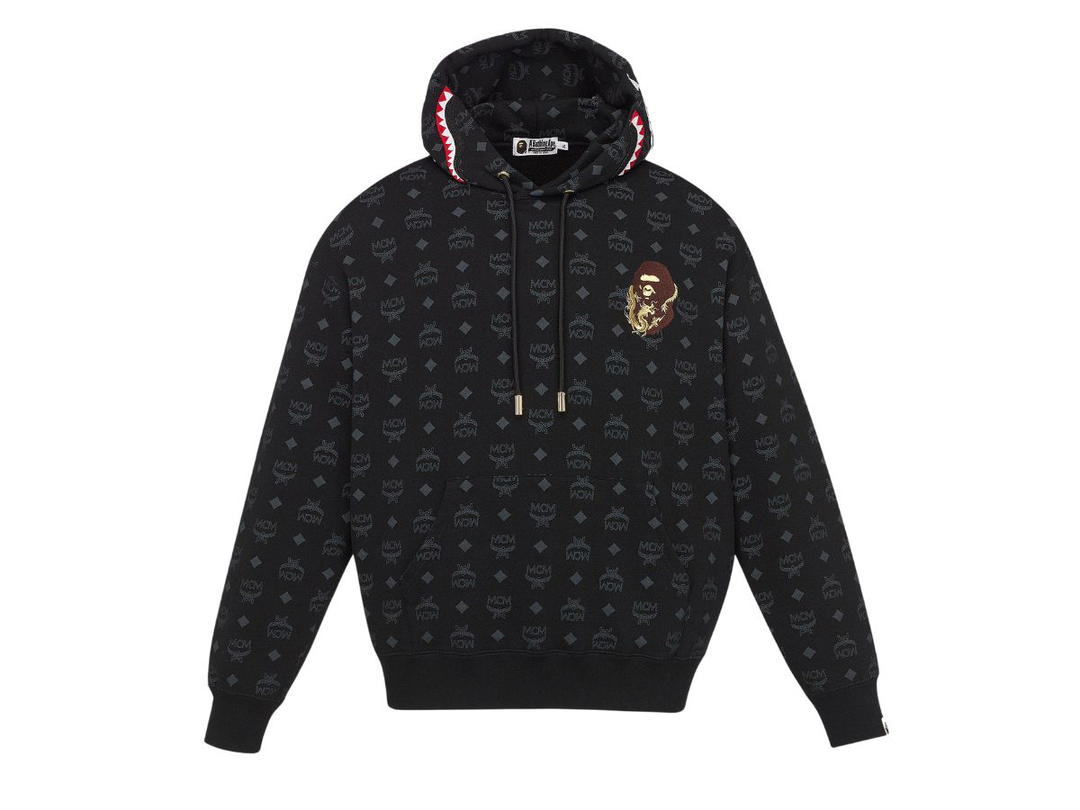 MCM MCM x BAPE Monogram Shark Hoodie Black