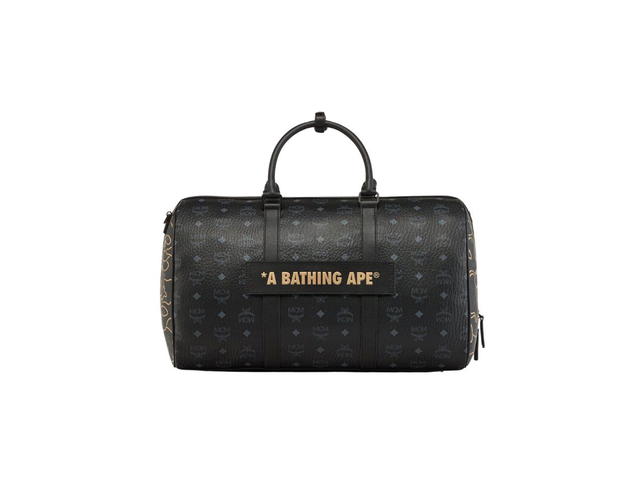 MCM MCM x BAPE Ottomar Weekender Bag In Visetos Black - view 4