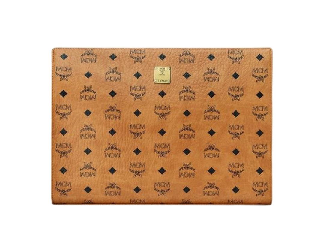 MCM MCM Zip Pouch in Visetos Original Cognac Top zip closure