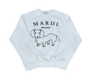 Buy Mardi Mercredi Sweatshirt Ddanji Ch.06 White Black at Sasom – Authentic and Ready to Ship
