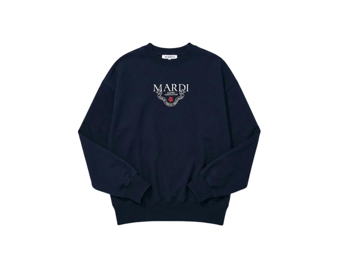 Mardi Mercredi Mardi Mercredi Alumni Classique Needlework Crewneck Navy Cream