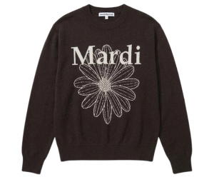 Buy Mardi Mercredi Cashmere Crew Neck Flowermardi Brown Mint at Sasom – Authentic and Ready to Ship