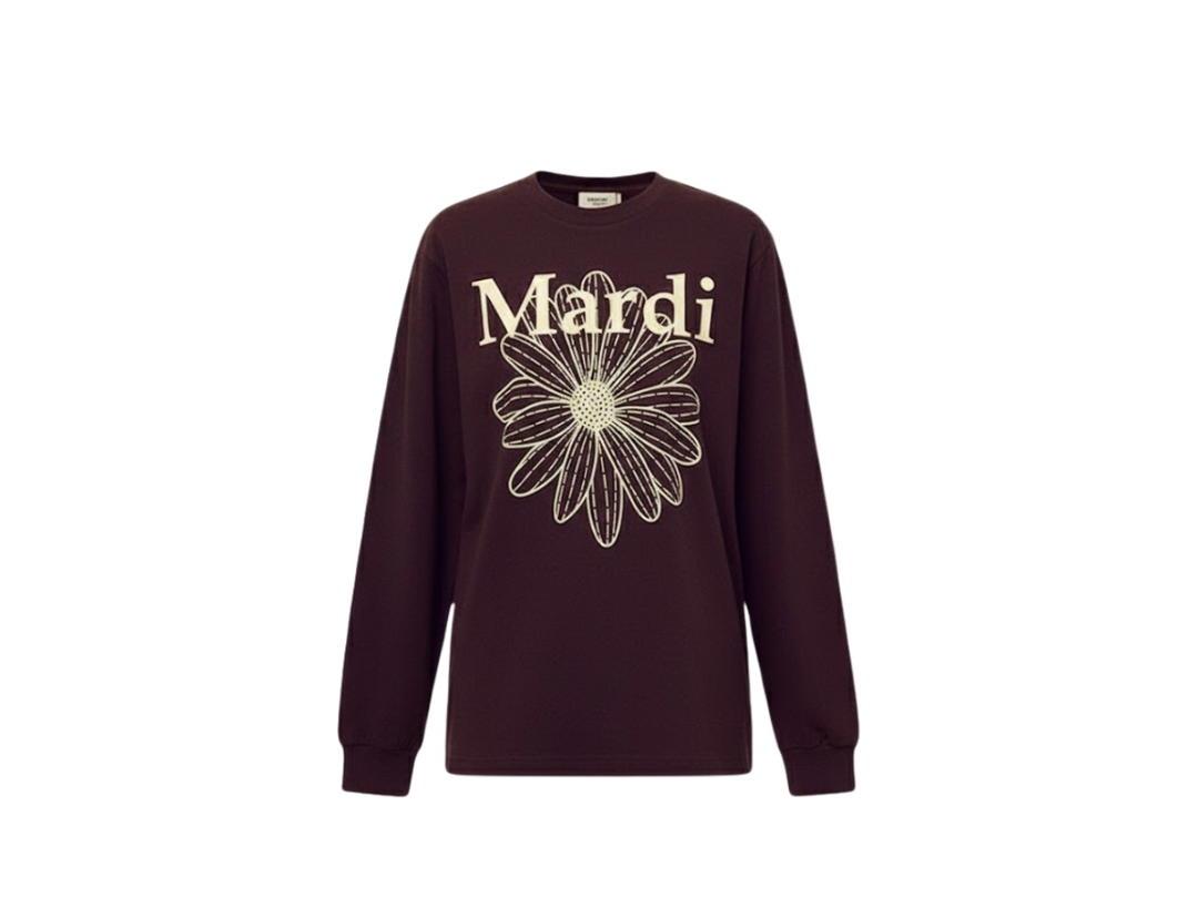 Mardi Mercredi Mardi Mercredi Long Sleeve Flowermardi Brown Cream