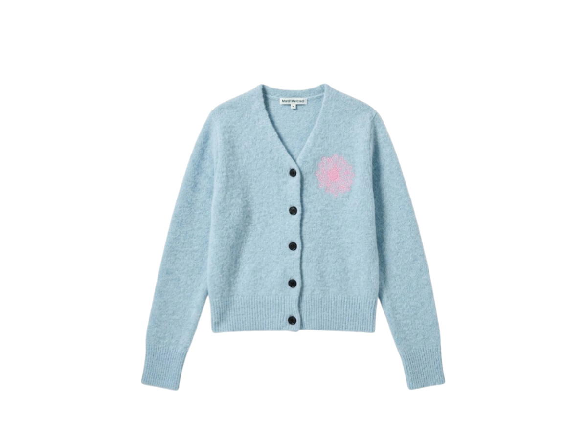 Mardi Mercredi Mardi Mercredi Raccoon Blended Cardigan V Neck Mint Pink