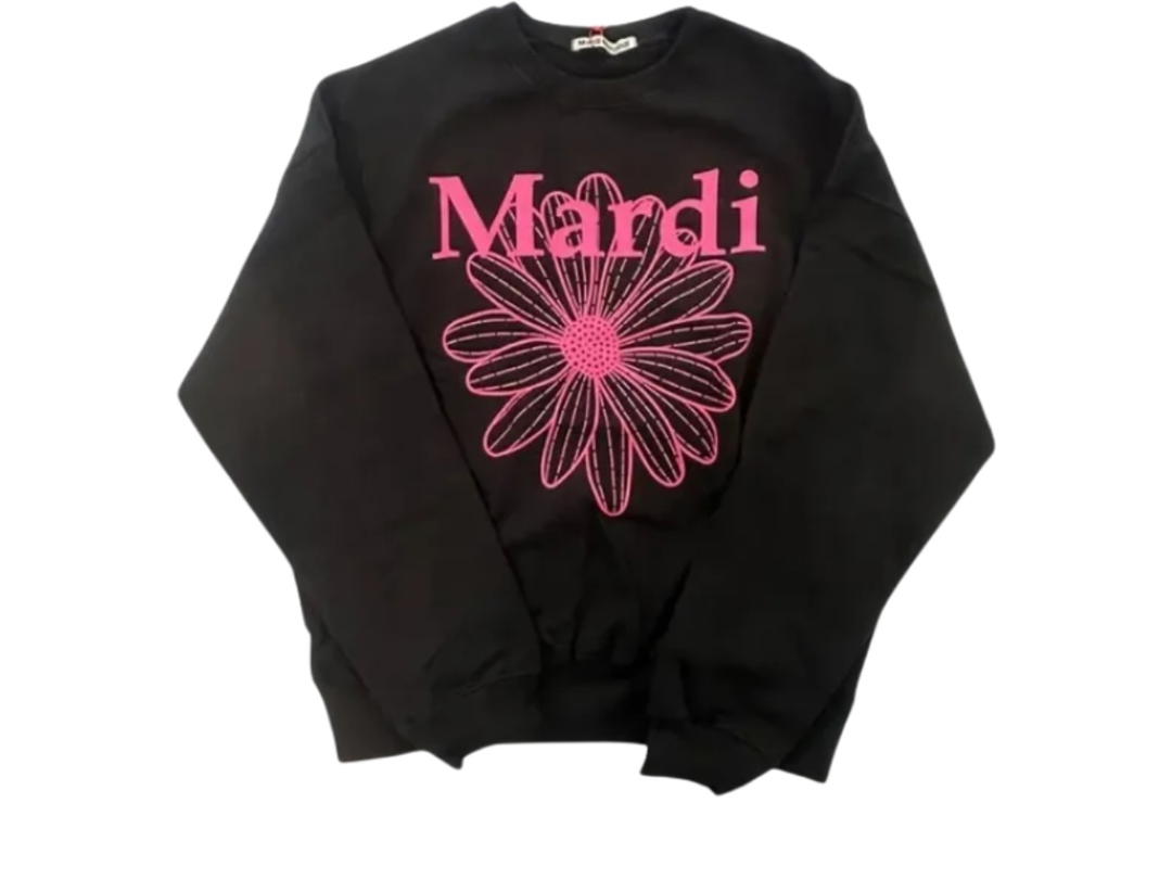 Mardi Mercredi Mardi Mercredi Sweatshirt Flowermardi Black Fuchsia