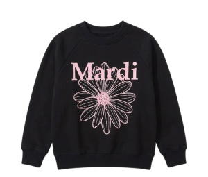 Buy Mardi Mercredi Sweatshirt Flowermardi Black Pink at Sasom – Authentic and Ready to Ship