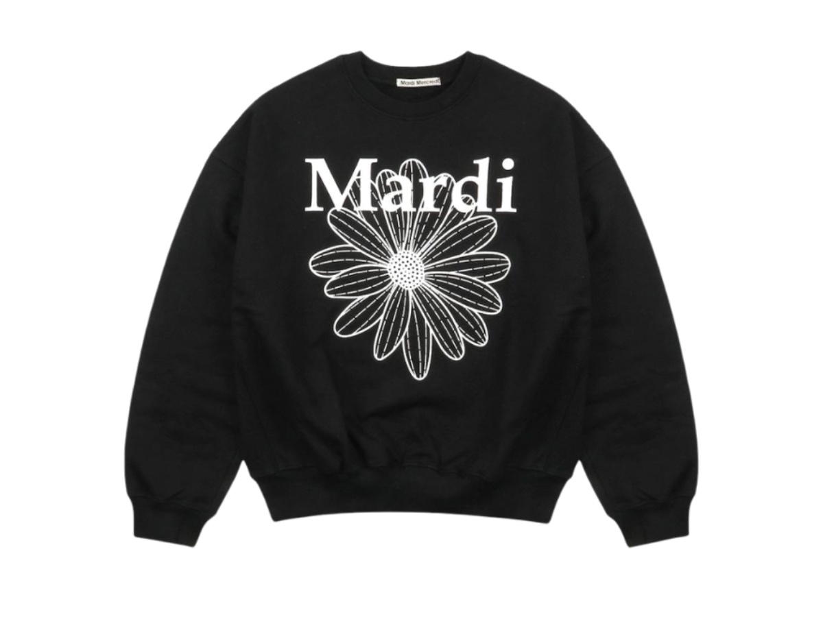 Mardi Mercredi Mardi Mercredi Sweatshirt Flowermardi Black White (W)