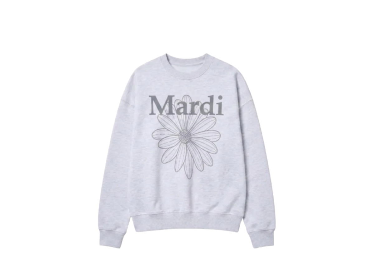 Mardi Mercredi Mardi Mercredi Sweatshirt Flowermardi Heather Lightgrey