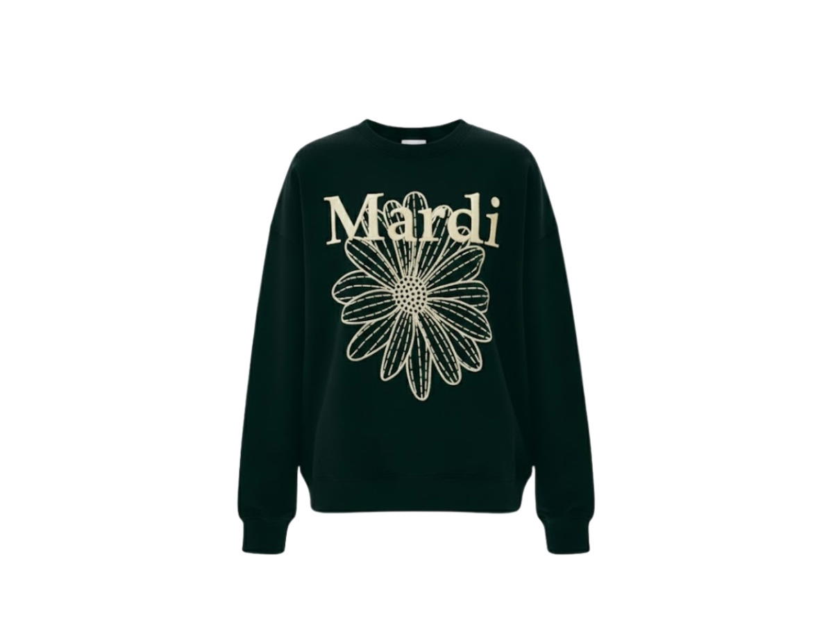 Mardi Mercredi Mardi Mercredi Sweatshirt Flowermardi Needlework Black Lemon