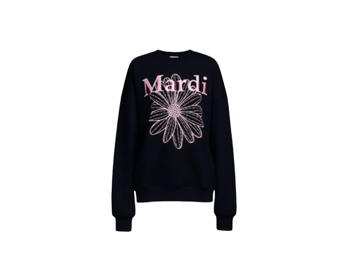 Mardi Mercredi Mardi Mercredi Sweatshirt Flowermardi Needlework Black Pink