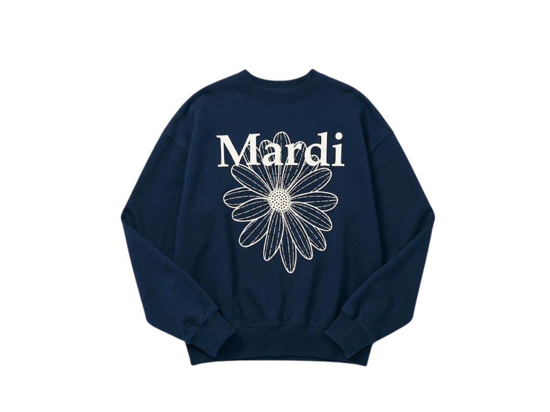 Mardi Mercredi Mardi Mercredi Sweatshirt Flowermardi Navy Cream