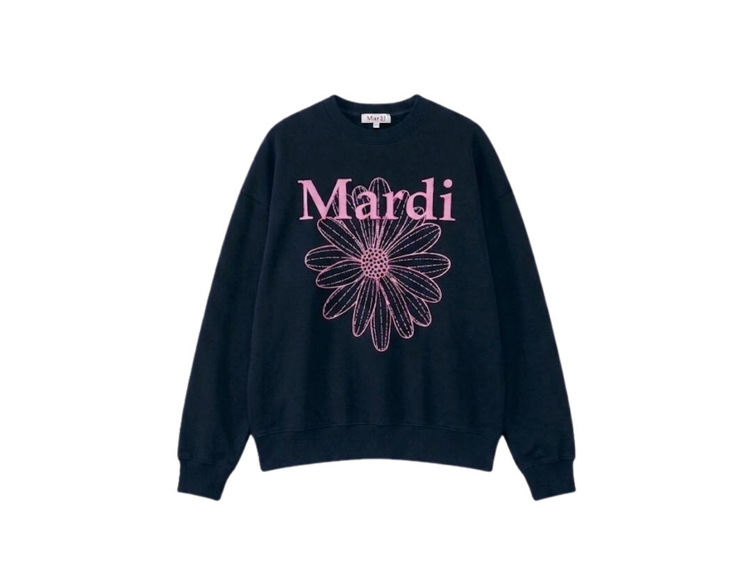 Mardi Mercredi Mardi Mercredi Sweatshirt Flowermardi Needlework Navy Fuchsia