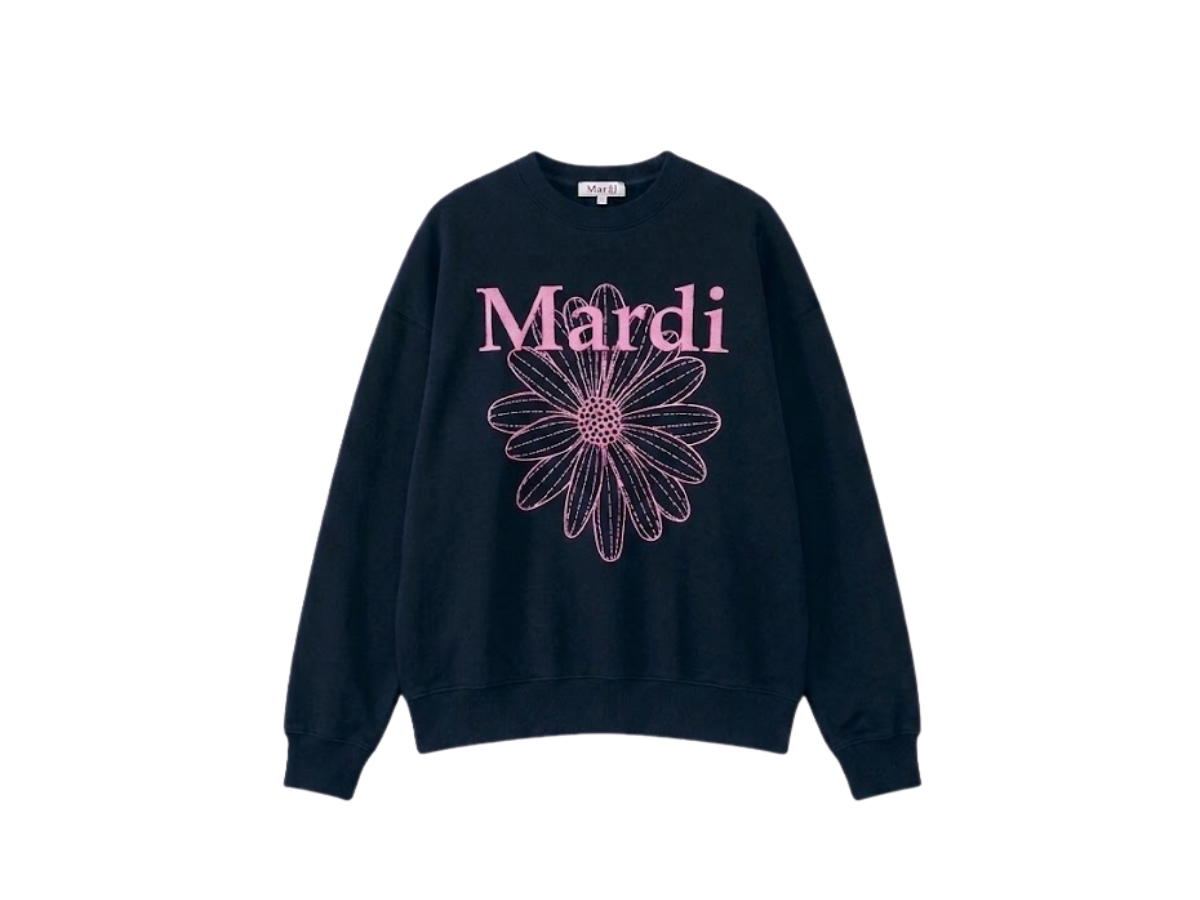 Mardi Mercredi Mardi Mercredi Sweatshirt Flowermardi Needlework Navy Fuchsia