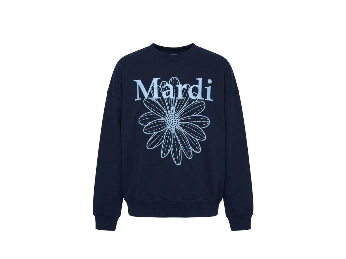 Mardi Mercredi Mardi Mercredi Sweatshirt Flowermardi Needlework Navy Sky
