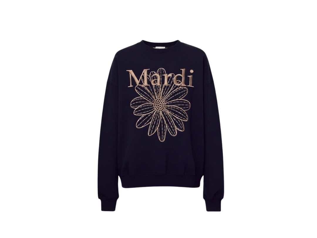 Mardi Mercredi Mardi Mercredi Sweatshirt Flowermardi Needlework Navy Taupe
