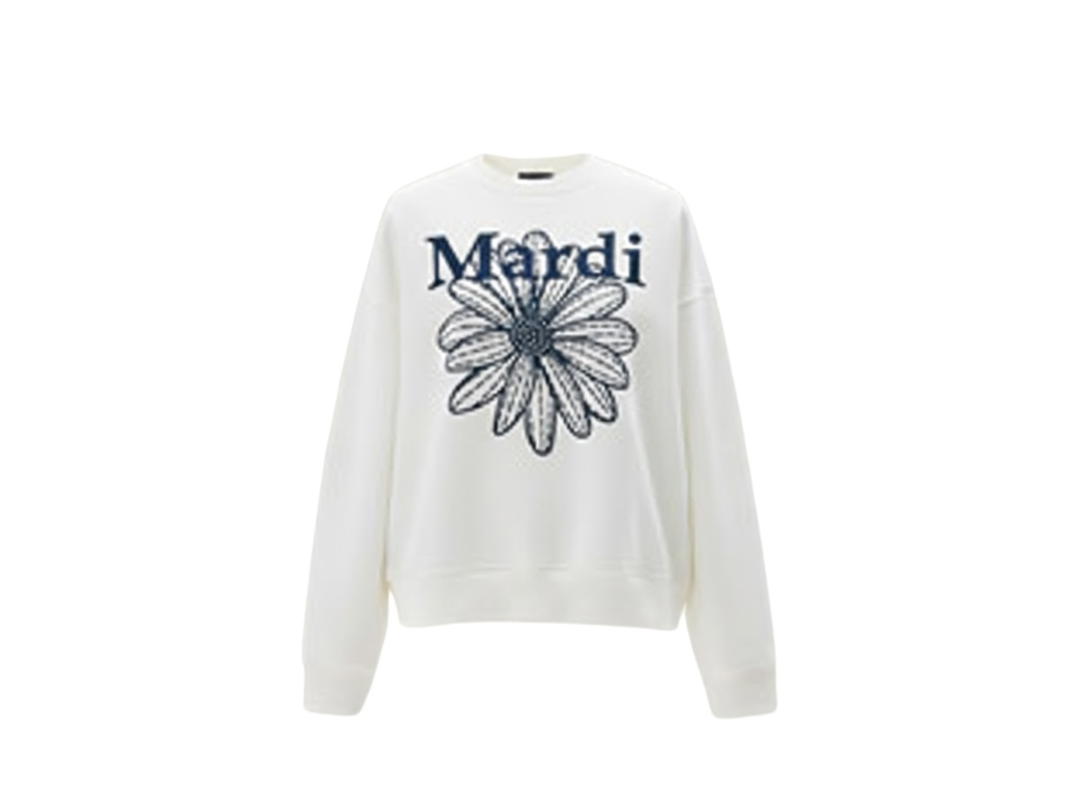 Mardi Mercredi Mardi Mercredi Sweatshirt Flowermardi Needlework White Navy