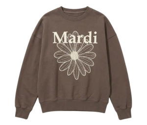 Buy Mardi Mercredi Sweatshirt Flowermardi Taupe Ivory at Sasom – Authentic and Ready to Ship