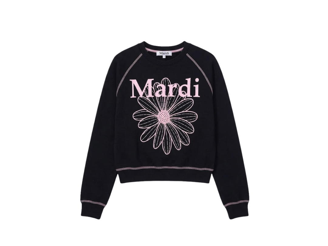 Mardi Mercredi Mardi Mercredi Sweatshirt Raglan Flowermardi Black Pink