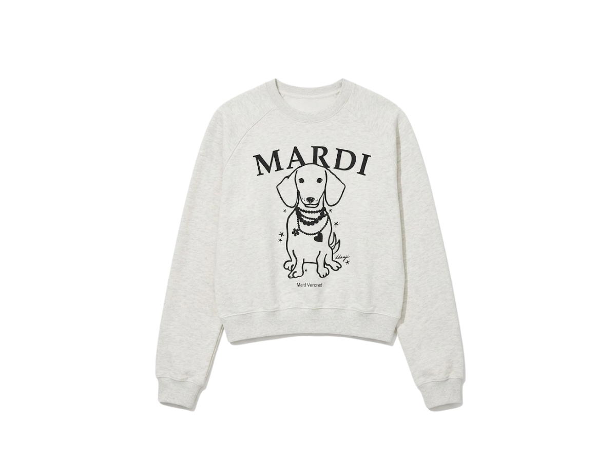 Mardi Mercredi Mardi Mercredi Sweatshirt Raglan Swing The Tail Ddanji Pearl Necklace Oatmeal Black