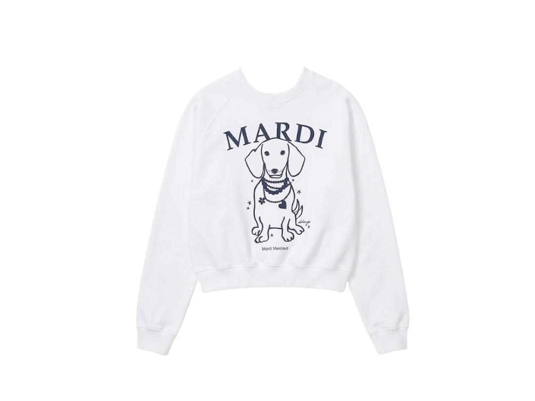 Mardi Mercredi Mardi Mercredi Sweatshirt Raglan Swing The Tail Ddanji Pearl Necklace White Navy