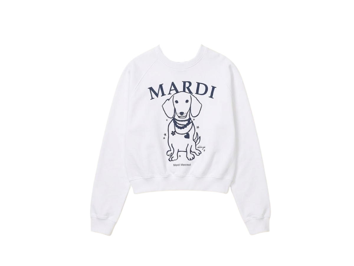 Mardi Mercredi Mardi Mercredi Sweatshirt Raglan Swing The Tail Ddanji Pearl Necklace White Navy